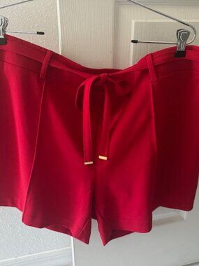 NYCC Women's Red Pull On Shorts Stretch 5" Inseam
